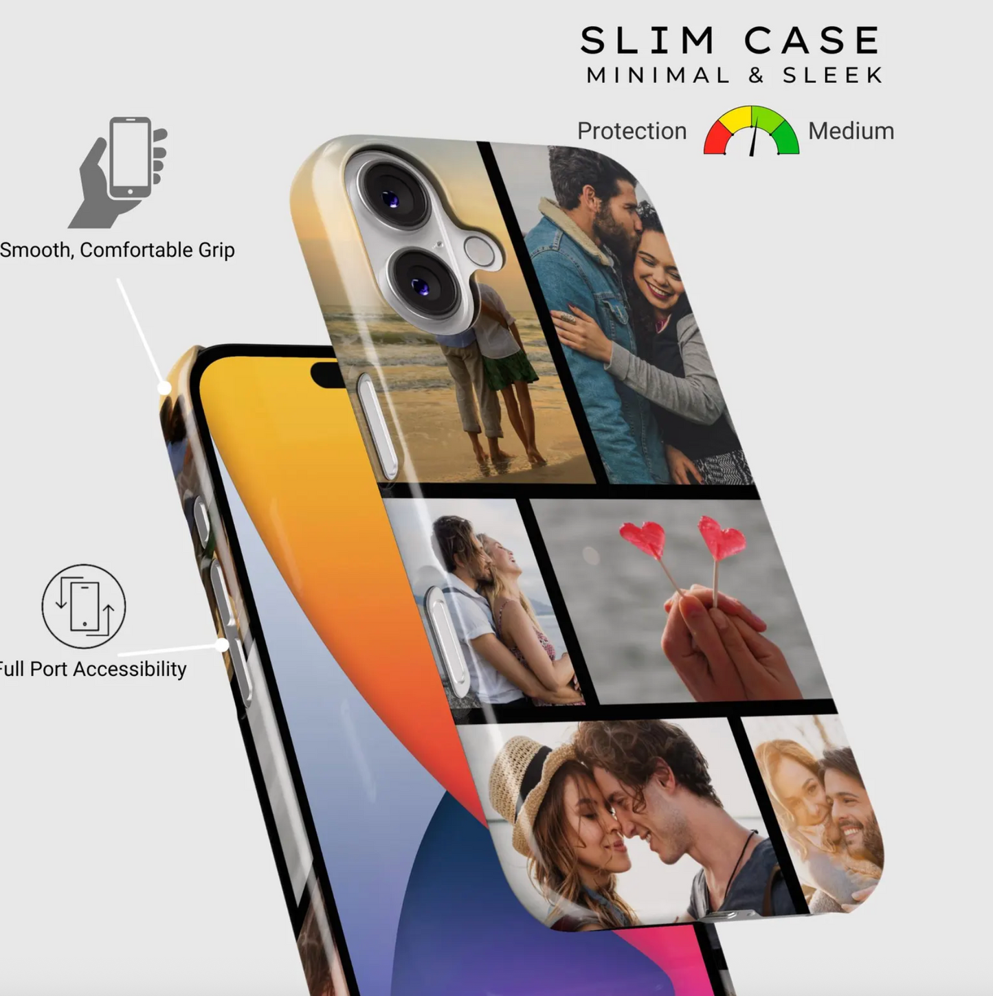 Custom collage iPhone Case, Personalized Phone case,  Personalized Couple Photo, Anniversary Gift
